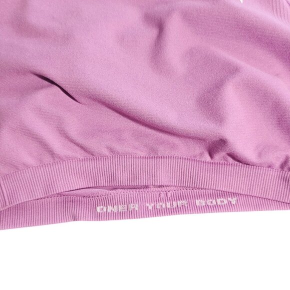 Oner Active Womens Seamless Short Sleeve Crop Top, Stretch, Purple, Size XS/S - Picture 5 of 7